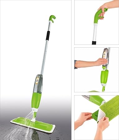 Glives Microfiber Aluminium Floor Cleaning Spray Mop with Removable Washable Cleaning Pad