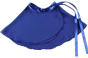 YOYODANCE Girls Ballerina Sheer Wrap Ballet Tutu Dress Child Dance Skate Over Scarf Dancewear with Tie Waist Chiffon Dance Skirts