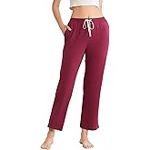 LYCY Womens Cotton Pajama Pants Soft Lightweight Lounge Sleep Bottoms with Pockets and Drawstring