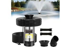 KYZDZQ 15000 GPH Pond Fountain Aerator, 110V,Floating Pond Fountain Pump with Stainless Steel Body, Pond Aerator Pump for Small & Large Ponds and Lakes (Black)