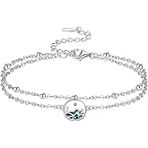 Palpitate Mustard Seed Anklet Bracelet 925 Sterling Silver Chain for Women Musturd seed Mountain Anklet Jewelry Christmas Gifts Adustable Chain