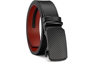 Leather Belts for Men YOORAN Ratchet Belt Sliding Buckle for Dress Pants Casual & Work 1 3/8" Easily Adjustable Size