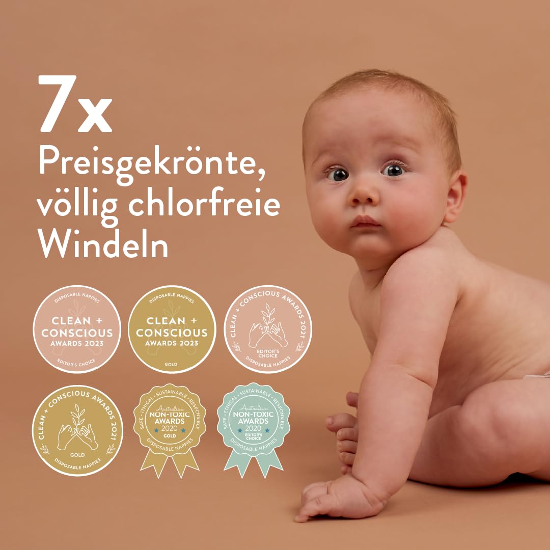 Joonya Baby Windeln, Größe 4 L (7-14 kg) - 1 Beutel mit 25 Stück - Schadstofffrei, Umweltfreundlich, Hohe Saugkraft, Nachtnutzung, Ultraflach & Weich - Hergestellt in Dänemark 5