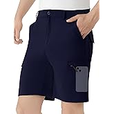 Men's Hiking Cargo Shorts 9" Stretch Quick-Dry Lightweight Outdoor Work Shorts with 6 Pockets for Casual Camping Fishing Golf