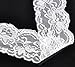 Housweety 10 Yards White Stretch Floral Scallop Lace Edge Trim 3-1/8
