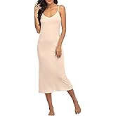 Summienlink Women's Long Full Slip for Under Dresses V Neck Nightgown Sexy Cami Dress