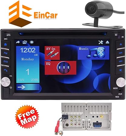 Amazon 容量性タッチスクリーンのusb Sdカードポート 無料8gカード リバースカメラ 内蔵マイクを使ってダッシュgpsナビゲーションのbluetoothカーステレオで6 2インチ車ラジオdvdプレーヤーダブルディン オーディオ一体型ナビ 車 バイク