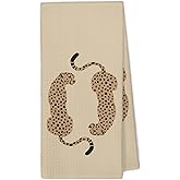 XBBMGG Funky Leopard Cheetah Kitchen Towels, Trendy Preppy Cheetah Gifts for Women Teen Girl Dish Hand Tea Towels, Maximalist Leopard Decorative Towel for Dorm Bathroom Restroom Decor, 16x24inch