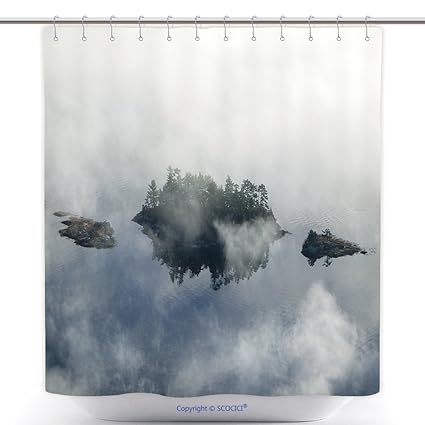 Amazon Com Vanfan Fun Shower Curtains Aerial View Fog In Autumn