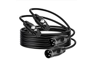 Twozoh XLR Cables 15FT 2 Pack, Balanced 3Pin XLR Male to Female Audio Microphone Cable (Professional/HiFi)