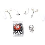 Hijab Shawl Accessories Set, Hijab Scarf Pins, Magnet Brooch and Clips Gift Set (White)