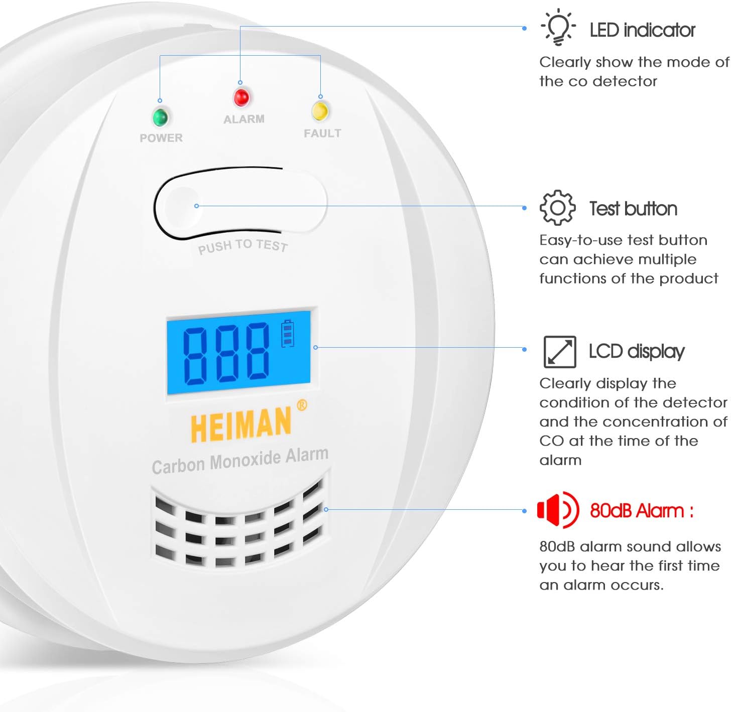 Heiman Carbon Monoxide Detector and Alarm - Image 3