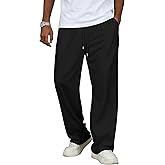ZAFUL Men's Baggy Sweatpants Solid Color Wide Leg Sweat Pants Casual Loose Lounge Pants with Pockets