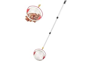 Nut Collector Ball Picker with Handle, Roller Collector for Outdoors, Hazelnut Collector Walnut Collector Made of Stainless S
