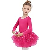 Zaclotre Girls Ballet Leotards 4-Layers Tiered Long Sleeve Dance Tutu Dresses Party Costumes for Ballerina