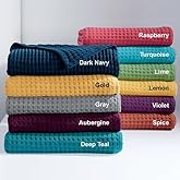 Montgomery Ward Color Connection Cotton Waffle Weave Blanket - Cozy, Raspberry, Twin