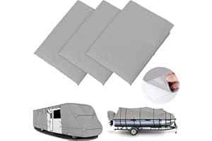 Tuszom 900D 3PCS (28.5" L*19" W) RV Cover Repair kit Waterproof Heavy Duty Self-Adhesive Canvas Patch Repair kit for Boat Cover RV Cover