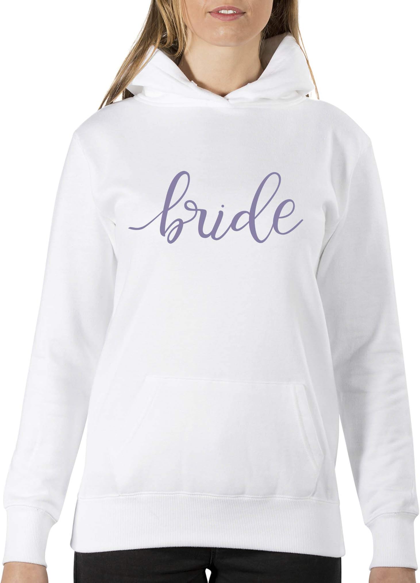 Comedy Shirts - Bride - Women's Hoodie - Hood, Kangaroo Pocket, Long Sleeve, Print Jumper