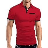 LOGEEYAR Men Polo Shirt Slim Fit Short Sleeve Cotton Golf Shirt Solid Performance Casual T-Shirts
