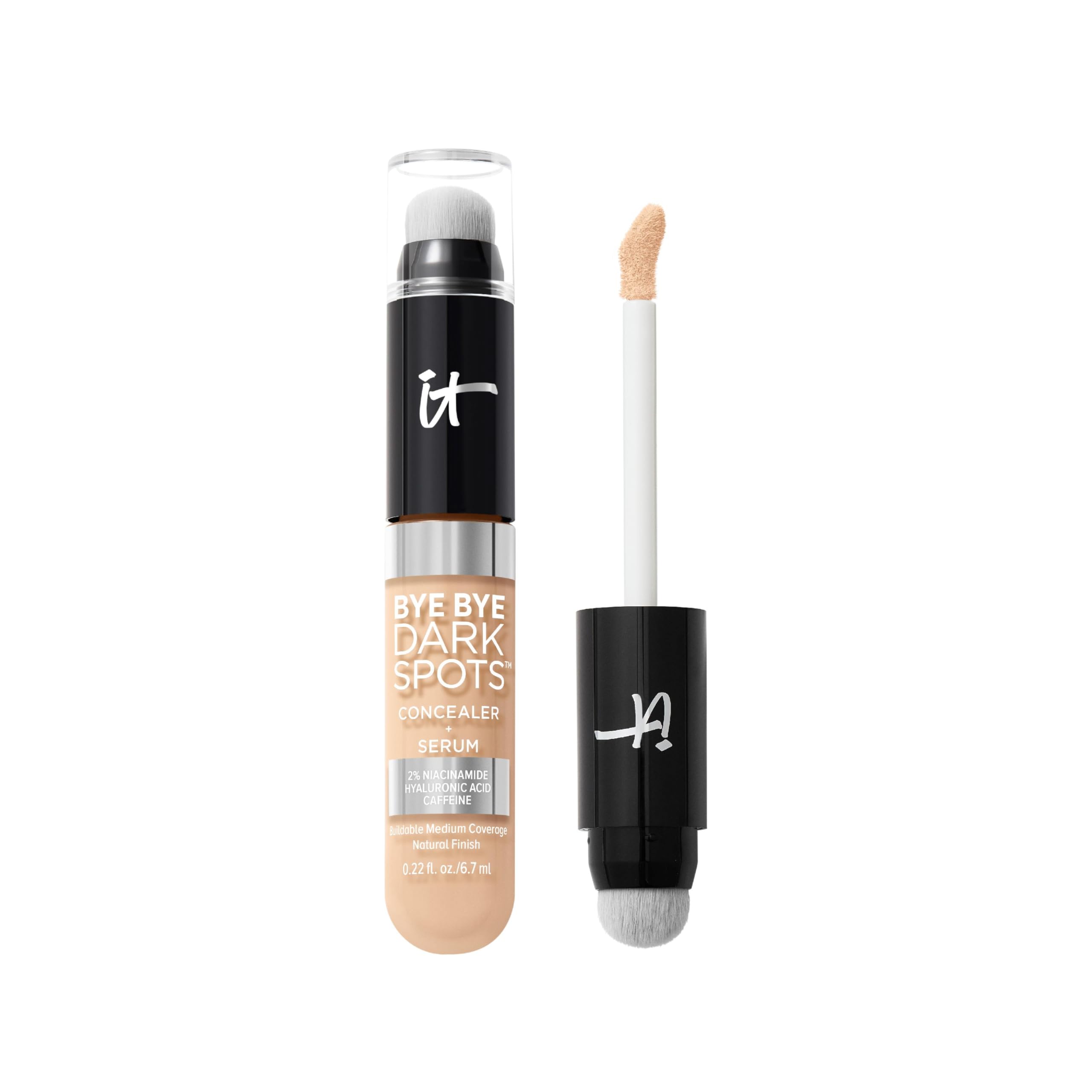 IT Cosmetics, Bye Bye Dark Spots Concealer + Serum, Medium Coverage, Made with Niacinamide, Hyaluronic Acid & Caffeine, Shade: 11 Fair Neutral, 6.7 ml