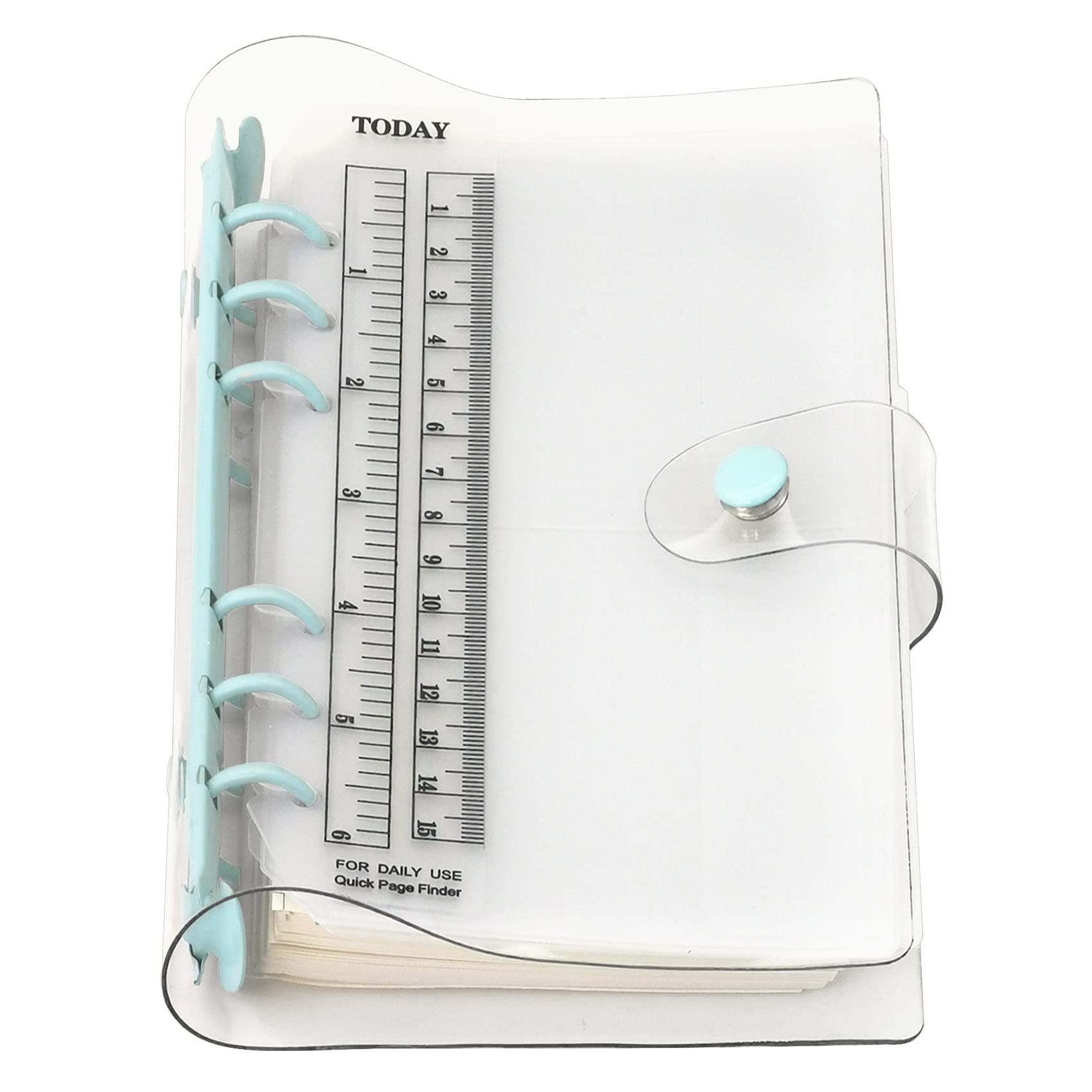 A6 A5 6-Holes Colorful PVC Cover Round Ring View Binder with Snap Button Closure File Folder (Skyway, A6 Combo) — image 1