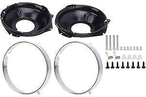 Headlamp Retaining Ring and Mounting Bucket Kit, Stainless Steel Sealed Beam Rings with Hardware for Camaro Nova Monte Carlo,
