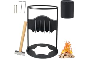 DEDU Kindling Splitter 11'' X 16'' XXL for Wood 10 LBS, Firewood Splitter Cast Iron with Hammer & Cover, Upgraded Manual Log Splitters for Firewood Could Accomodate Larger Logs