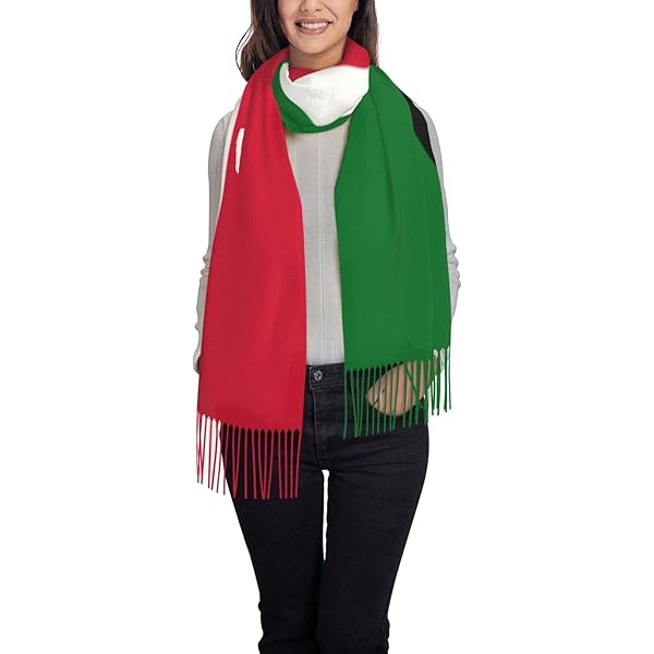 Njkhbolk Women'S Canadian Flag Print Long Scarf,Fashionable Headscarf,Hair Accessories,Handbag Or Hat Decoration, Black, One Size