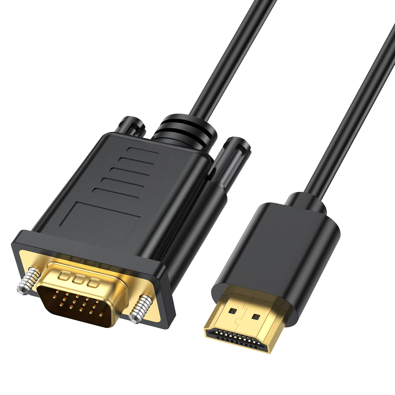 BLK BLKing HDMI to VGA Cable, HDMI Digital to VGA Analog Video Converter Cable for Desktop, Laptop, PC, Monitor, Projector, HDTV, Chromebook, Raspberry Pi, Roku, Xbox,PS4 and More (3.3ft/1m)