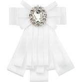 Elerevyo Women's Long Ribbon Brooches Elegant Neck Tie Pin 1 Pc