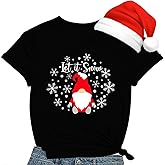 COMIZI Christmas Shirts for Women Christmas Trees Shirt Xmas Trees Print Holiday Tee Tops