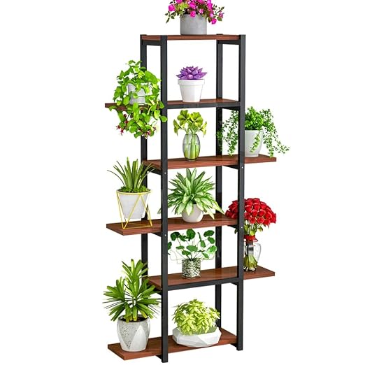 Estanteria Para Plantas Maciza Soporte Alto Puesto De Flores Con 6 ...
