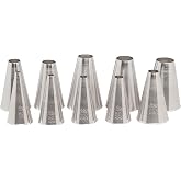 Ateco 810 - 10 Piece Plain Tube Set, Stainless Steel Pastry Tips, Sizes 0 - 9