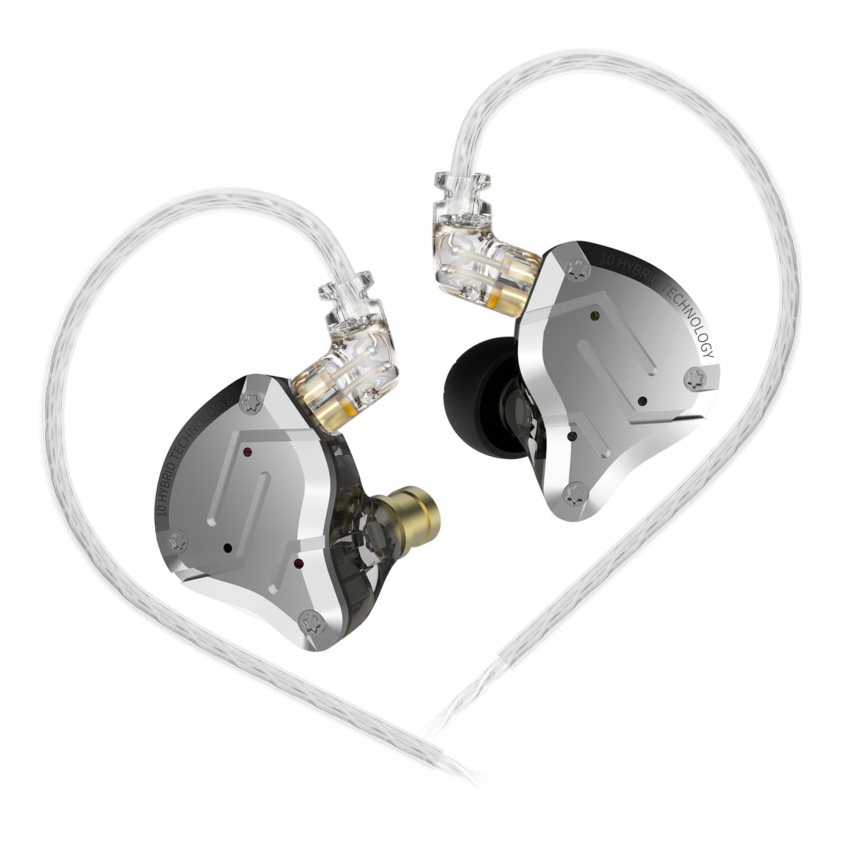 KINBOOFI KZ ZS10 Pro In Ear Monitor Earbuds, HiFi Earphone with 4BA and 1DD Drivers, Upgraded with Detachable 0.75mm 2 Pin 6N OFC Cable (No Microphone, Black) — image 1