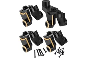 RCHuiWow RC Brass Axle Lower Shock Mount Upgrades Part for 1/10 TRX4 RC Crawler Car,Heavy Duty Front Rear Axle Lower Shock Mount Hops up,Black