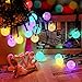 WishWorld Outdoor Christmas Solar String Lights, 21ft 30LEDs Waterproof Fairy Globe Lights Decorative Lighting for Garden, Party, Patio, Lawn and Xmas Tree Decorations(Multi-Color)