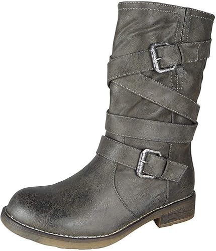 grey biker boots ladies