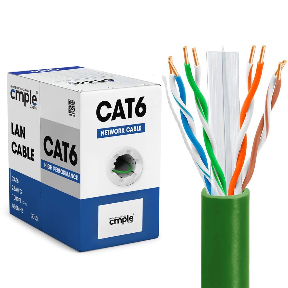 Cmple - Cat6 Cable 1000ft Bulk Lan Ethernet Cat 6