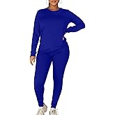 Kaximil Women's Workout Tracksuit 2 Piece Outfits Long Sleeve Top Legging Jogger Pants Set