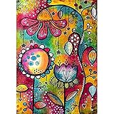 DIY 5D Diamond Painting by Number Kits, Full Drill feilin Abstract Flower Embroidery Rhinestone Diamond Painting for Adult Cross Stitch Arts Craft Supply for Home Wall Decor DIY Gift Idea 30x40cm
