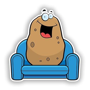 Amazon Com 2 X 10cm 100mm Couch Potato Vinyl Stickers Travel