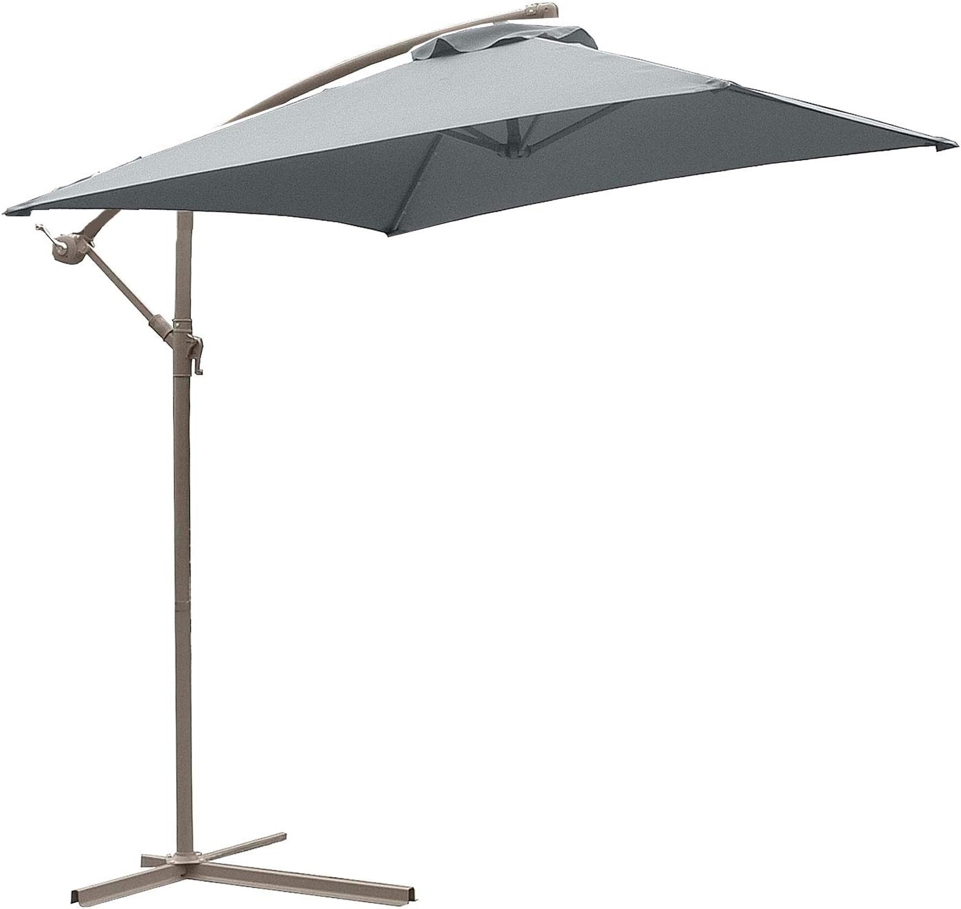 Astonica 50104393 Adjustable Charcoal Steel Ribbed Tan Cantilever Umbrella