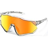 HNJOKE Sports Sunglasses, UV400 Baseball Sun Glasses Women, Mens Glasses for Cycling, Biking, Running