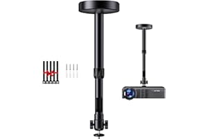 DAWASAPAT Projector Ceiling Mount with New Gimbal, Adjustable Length Projector Mount, ¼-Inch Screw, Compatible with Most Projectors, Ceiling/Wall Use with Adjustable Angle