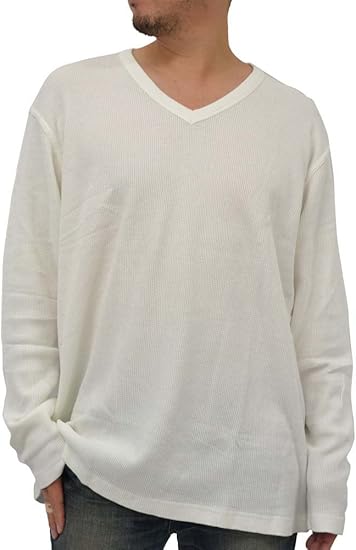 Amazon エドウィン Edwin Tシャツ メンズ ブランド 長袖 ロンt 大きいサイズ 無地 Vネック サーマル ワッフル 3color 3l ホワイト Tシャツ カットソー 通販