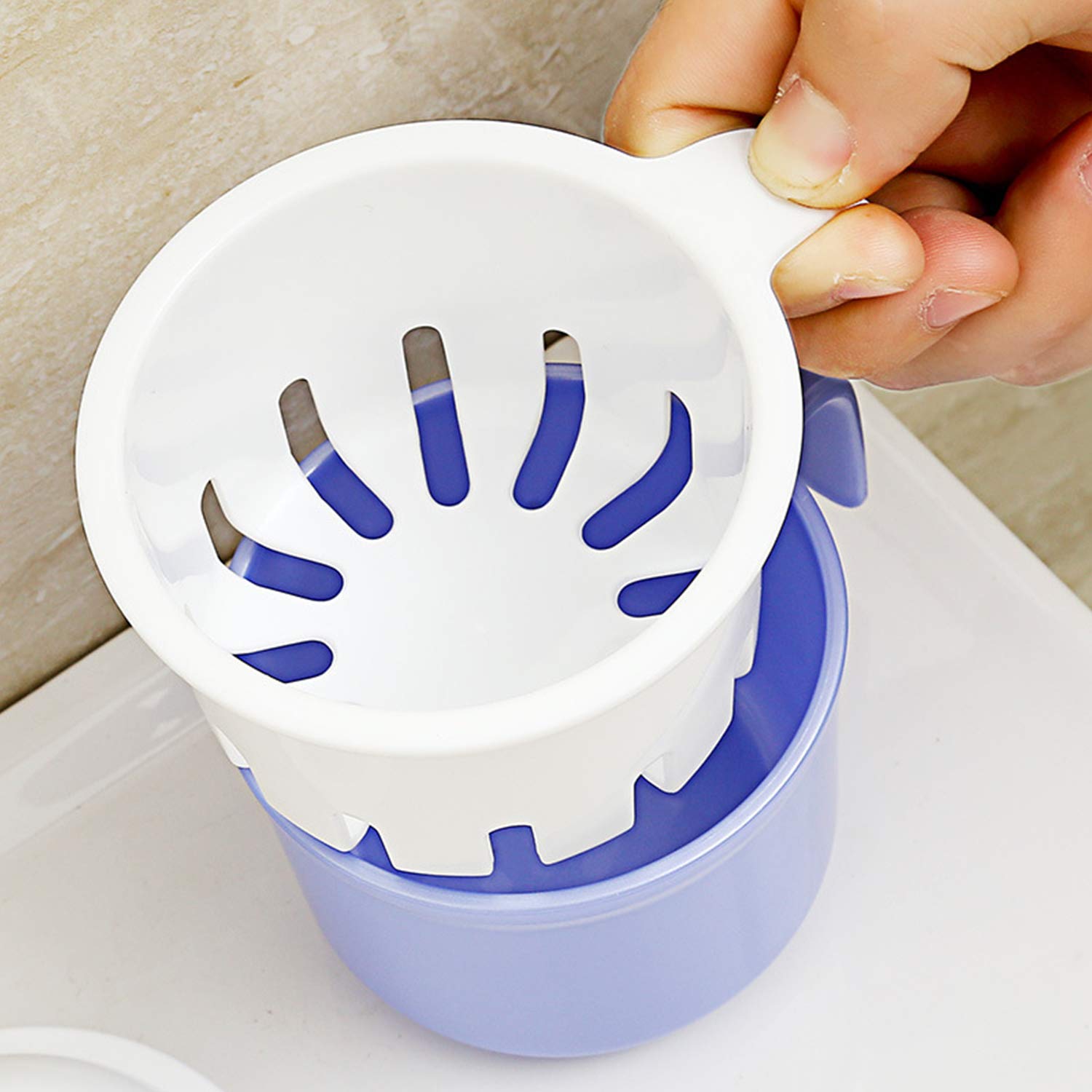 Denture Box Denture Cup with Strainer Portable Denture Bath Box Case Can Be Used As a Gift for Mom and Dad for Safe Guard Dentures，Capacity 10.6 oz : Beauty