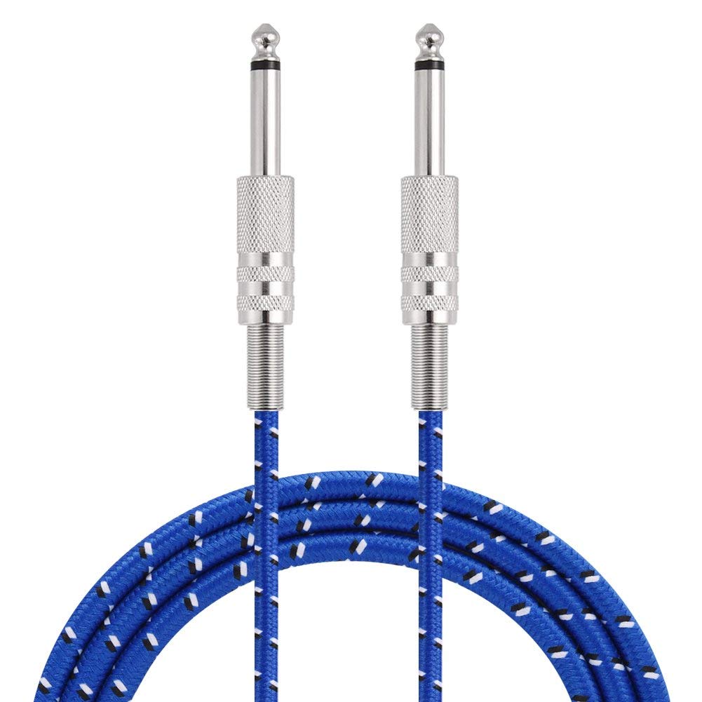 VBESTLIFE Guitar Cable, Mono Guitar Cable Male to Male Wire Cord 6.35mm Straight Plug for Electric Instruments, Guitar, Electric Guitar, Ukulele, Electronic Drum, Electric Piano, Mixer, etc/Noi(1m)