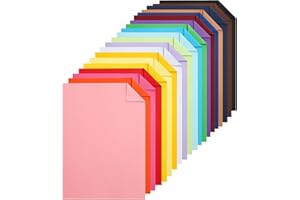 Silunkia 40 Sheets Colored Cardstock A4 Craft Paper, 20 Assorted Colors 200gsm/75lb Art Projects Card Stock Construction Paper for DIY Cards Making, Office Printing, Birthday Decorations, School
