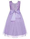 GRACE KARIN Girls Lavender Purple Sequin Dress