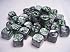 Dés Chessex Gemini Black-Grey/Green - Lot De 36 D6 12 Mm, Pour Jeux De Rôle, Warhammer
